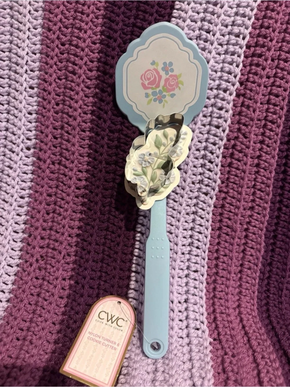 Pastel Blue Floral Cookie Scoop and Cutter by CWC